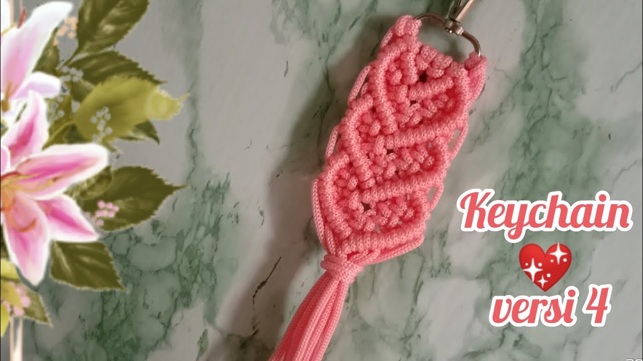 DIY Macrame Keychain Love V4