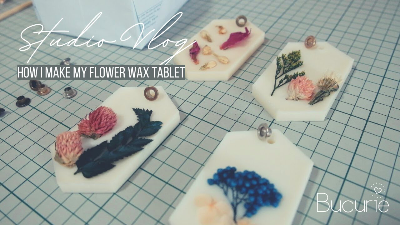studio vlog 4 ❀ how i make my flower wax tablet