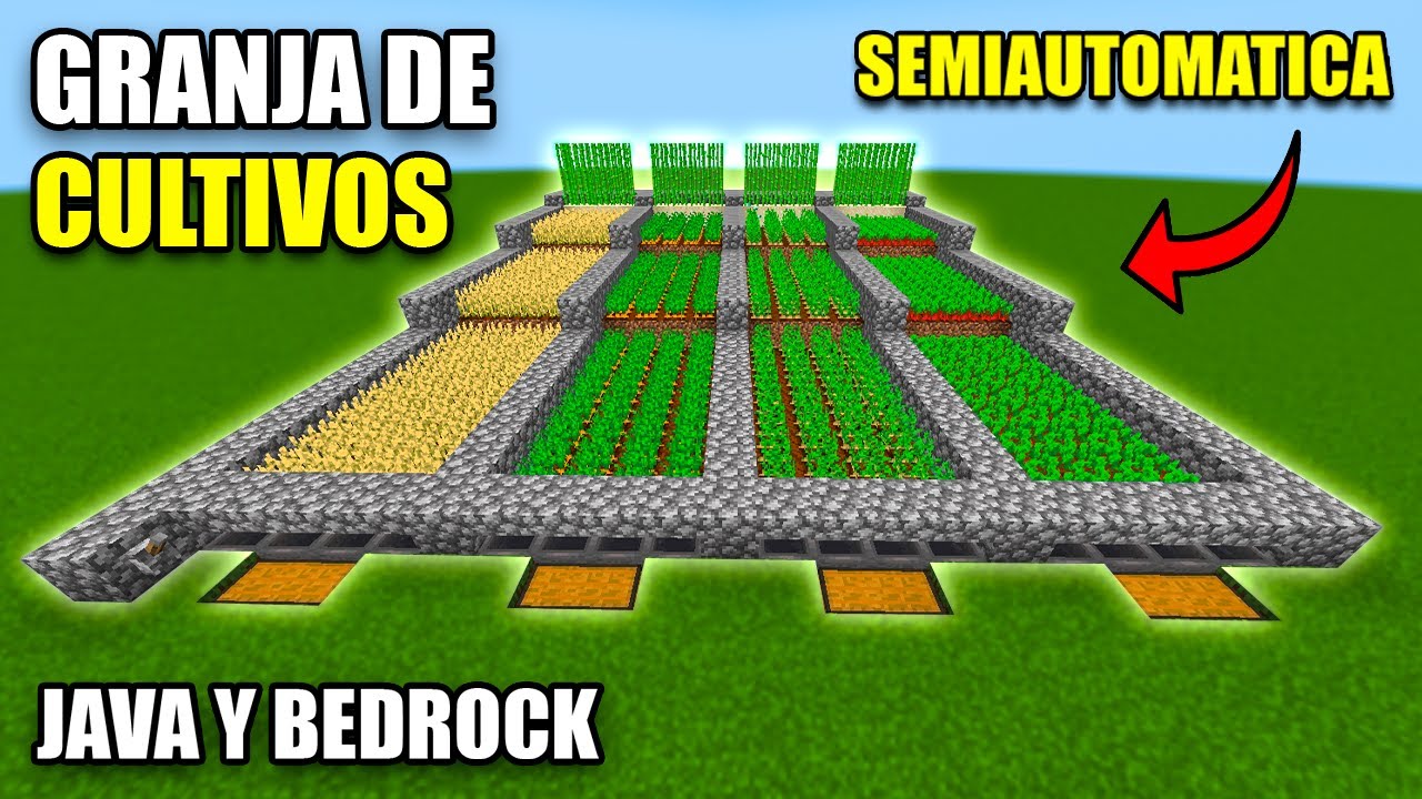 Como HACER una GRANJA de CULTIVOS SEMI AUTOMATICA | Minecraft Java y Bedrock 1.20
