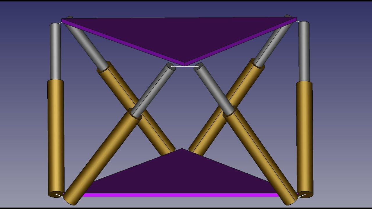 How to make a hexapod in assembly 4 workbench freecad