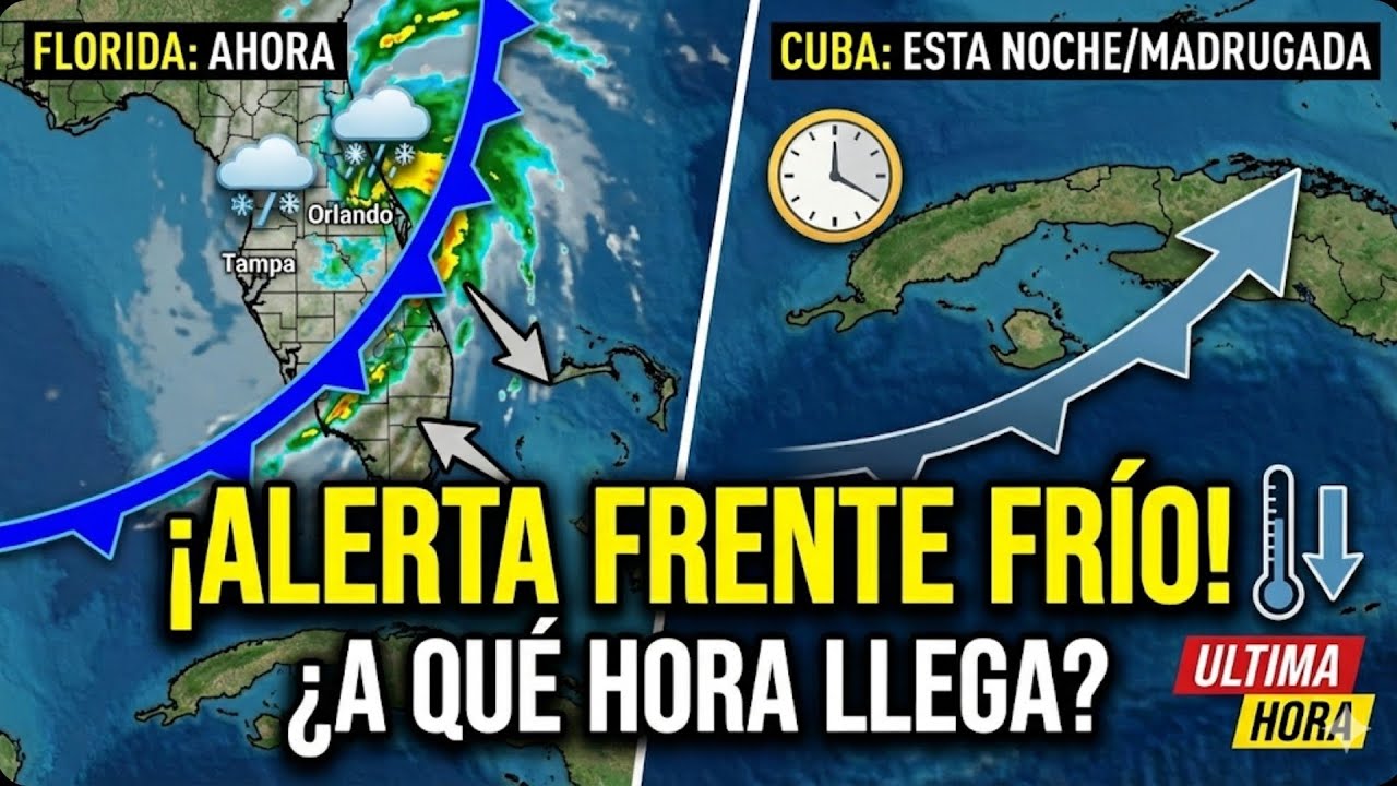 ​⚠️ ​Frente Frío en Florida: ¿A qué hora llegará al occidente de Cuba?