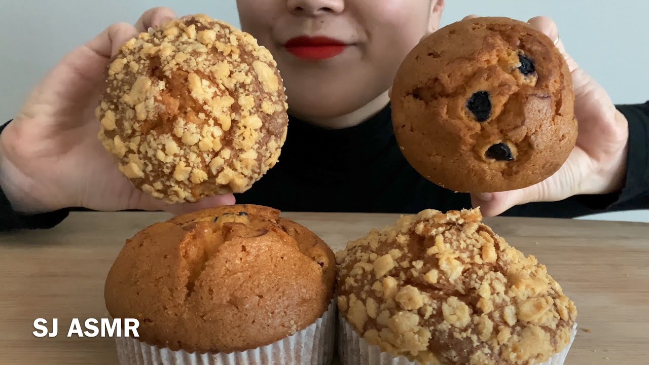 ASMR CRANBERRY & BLUEBERRY MUFFINS / EATING SOUND REAL SOUND MUKBANG 베리 머핀 리얼사운드 먹방 / NO TALKING