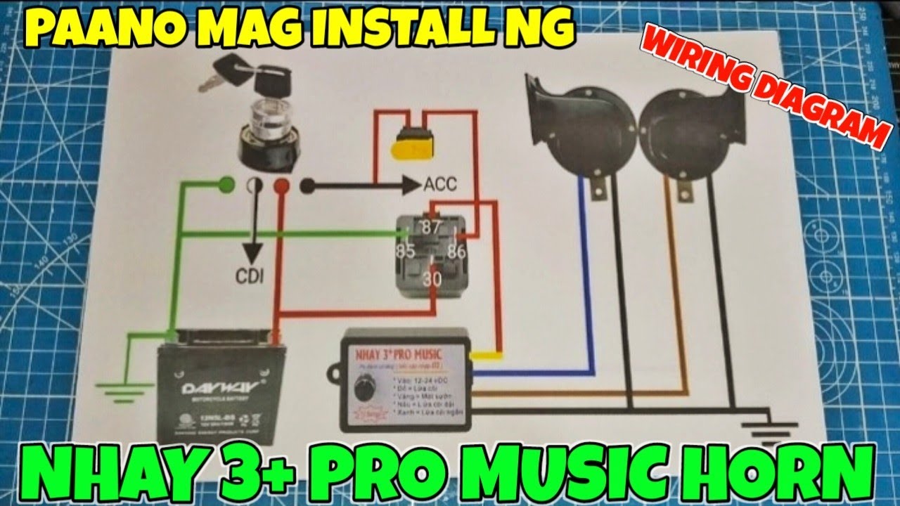 PAANO MAG INSTALL NG NHAY 3+ PRO MUSIC HORN WITH RELAY!