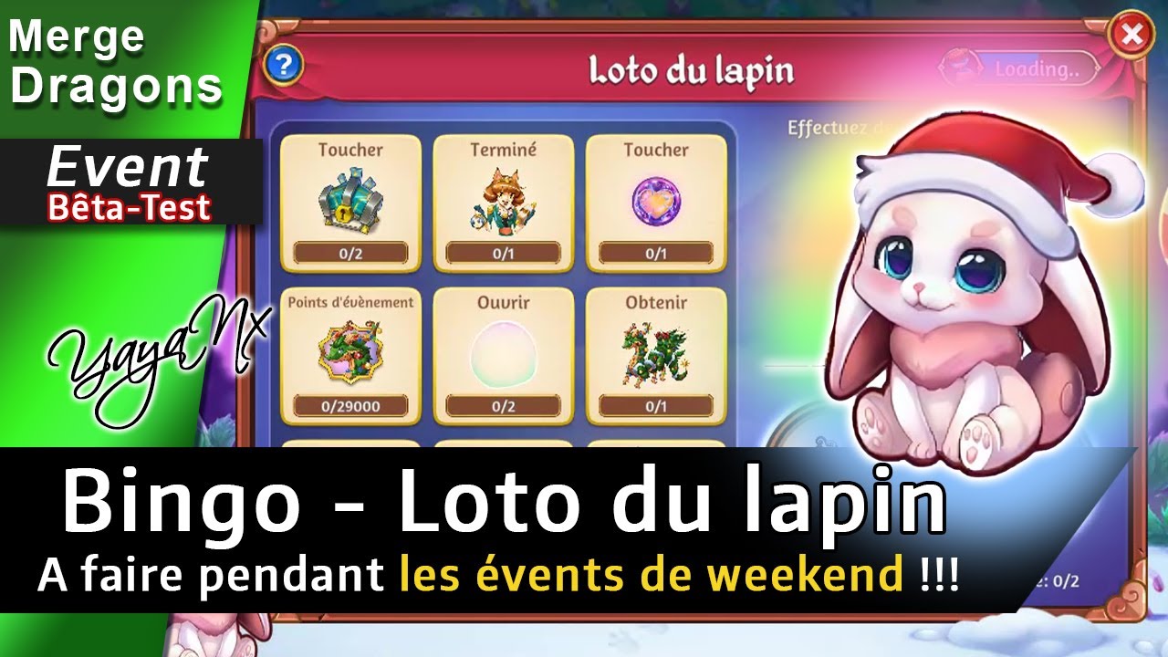 Merge Dragons FR - Bingo - Loto De Mr Lapin - Bêta test | EVENT  ✨🎇🎈