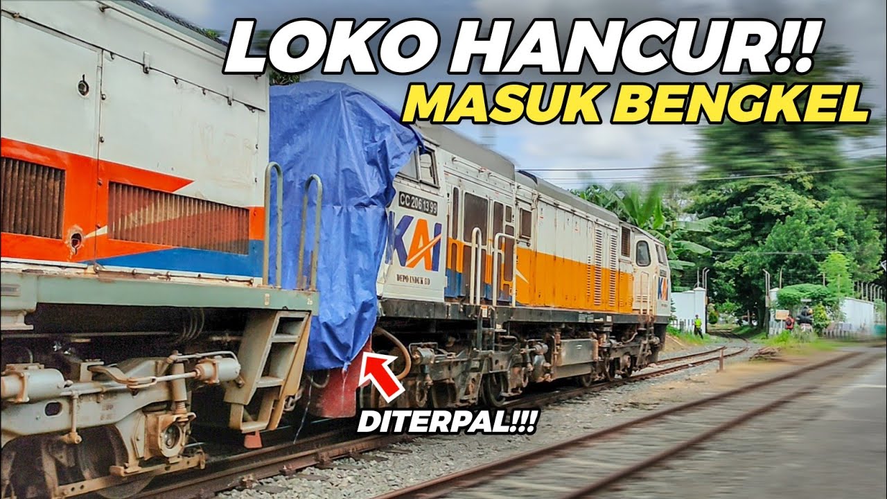LOKOMOTIF BEKAS KECELAKAAN MASUK BENGKEL!! Pengiriman Lokomotif PLH Turangga ke Balaiyasa Yogyakarta