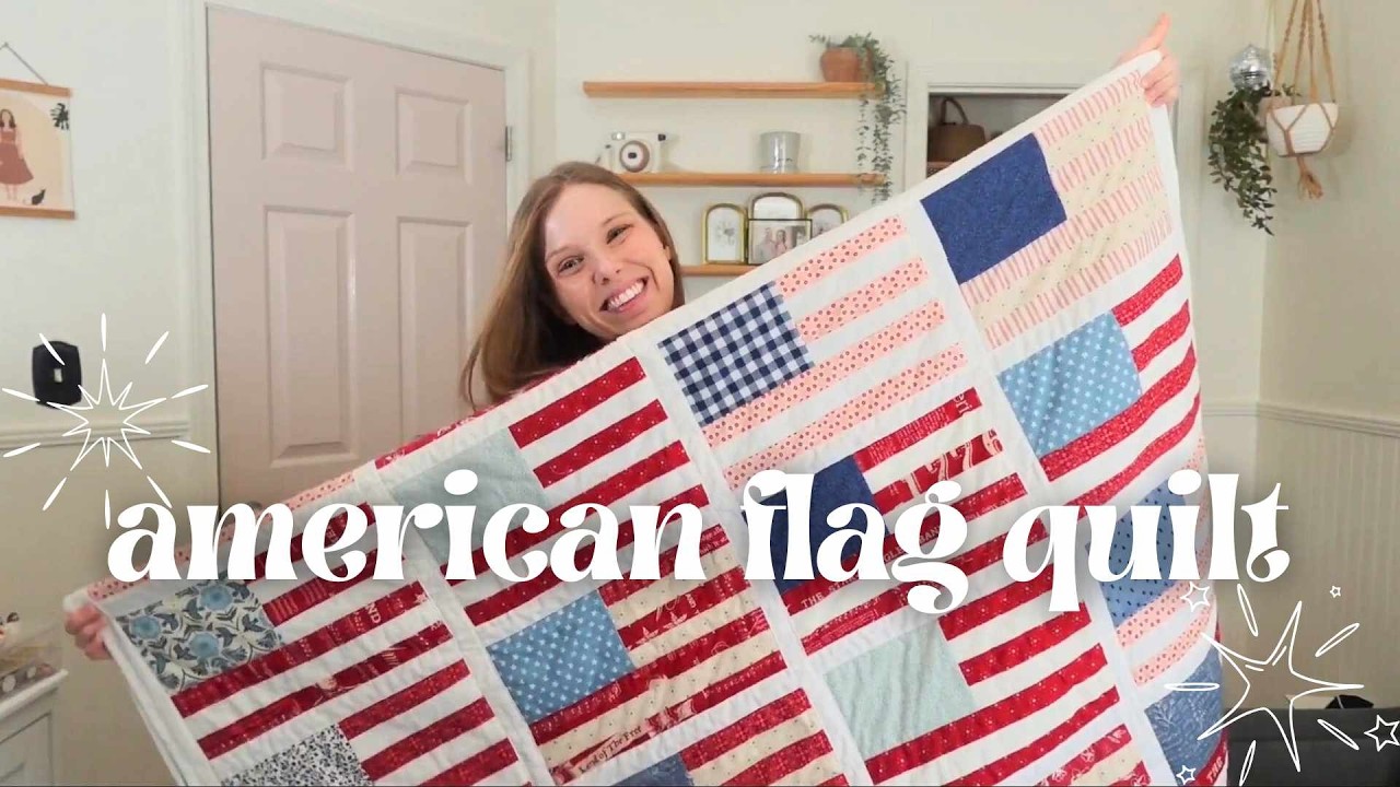 Patchwork American Flag Quilt for the Fourth of July
