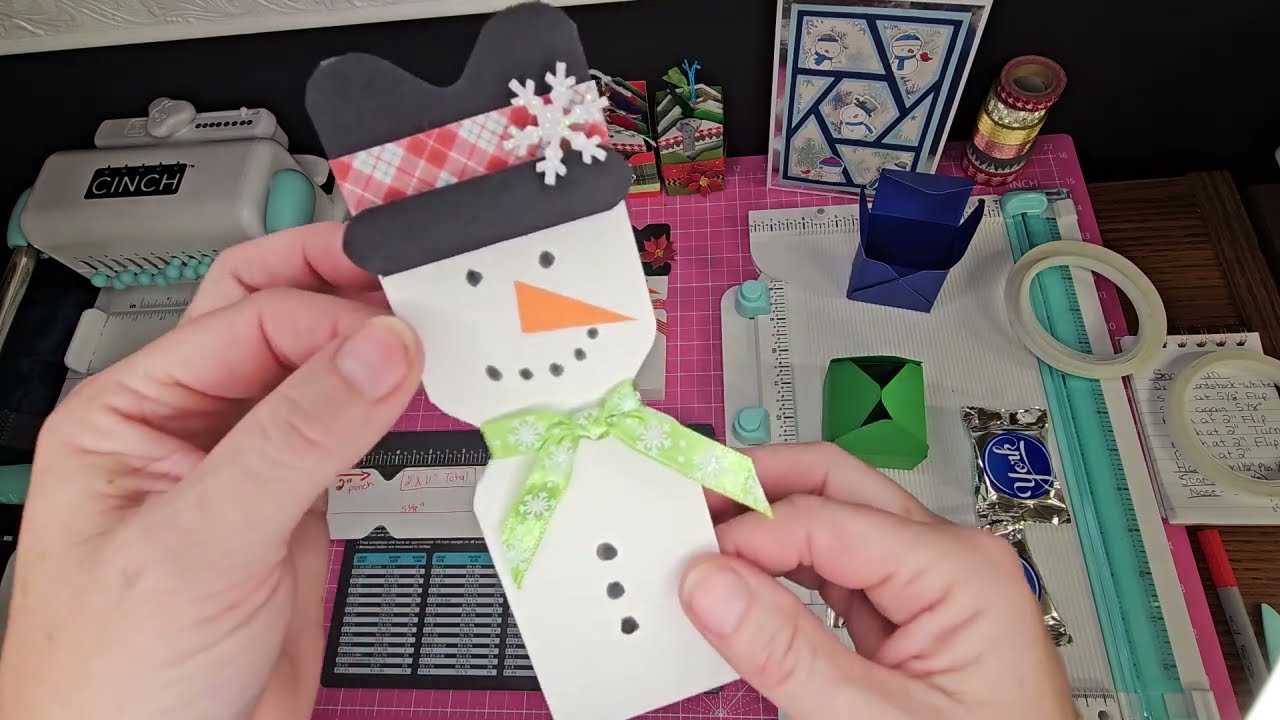 Snowmen and candy boxes using the Envelope punch board tutorial.