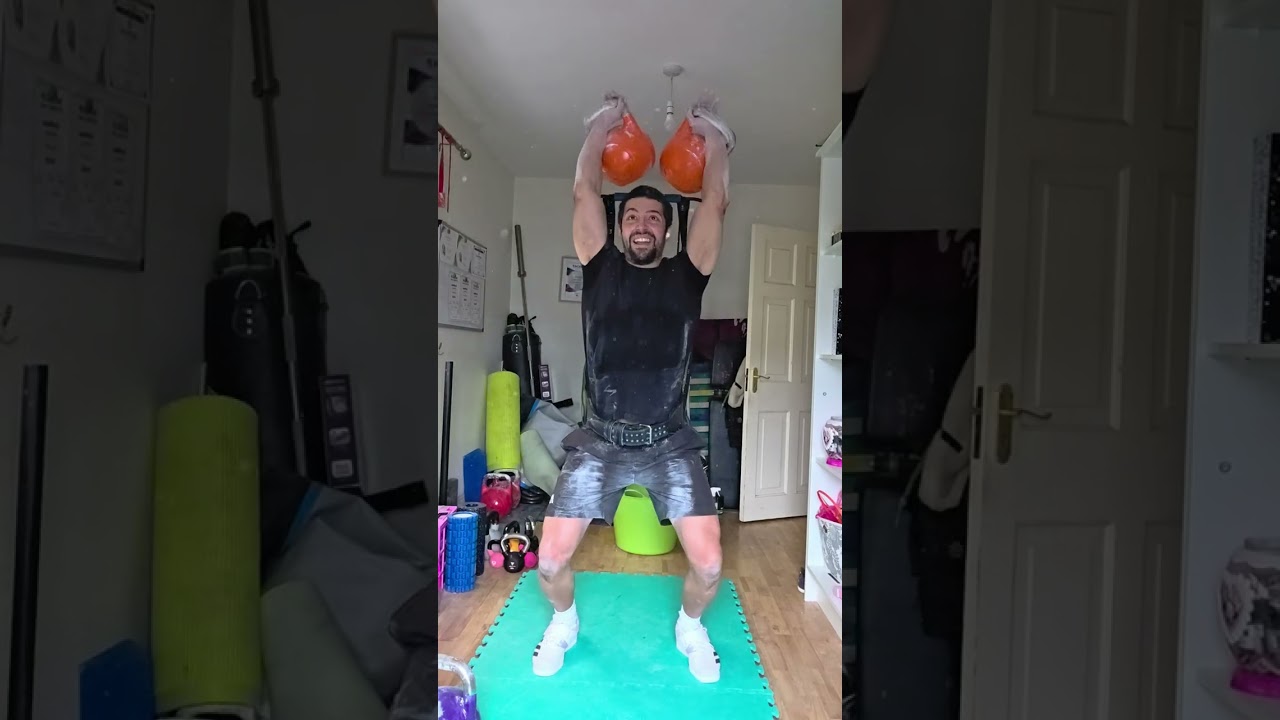 8-minute Jerk Test; 2x28kg Kettlebells; 56 Reps