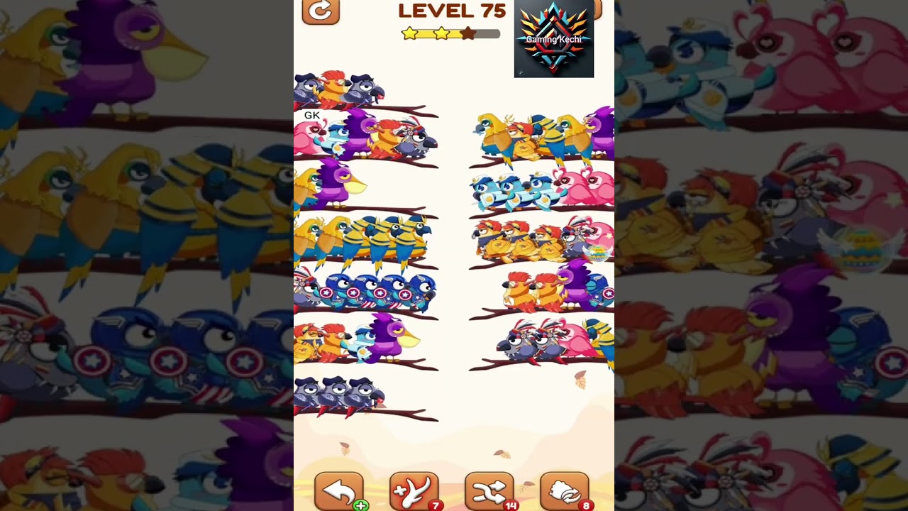 Bird Sort 2 Level 75 #mustwatch #gamingvideo #lovelybirds