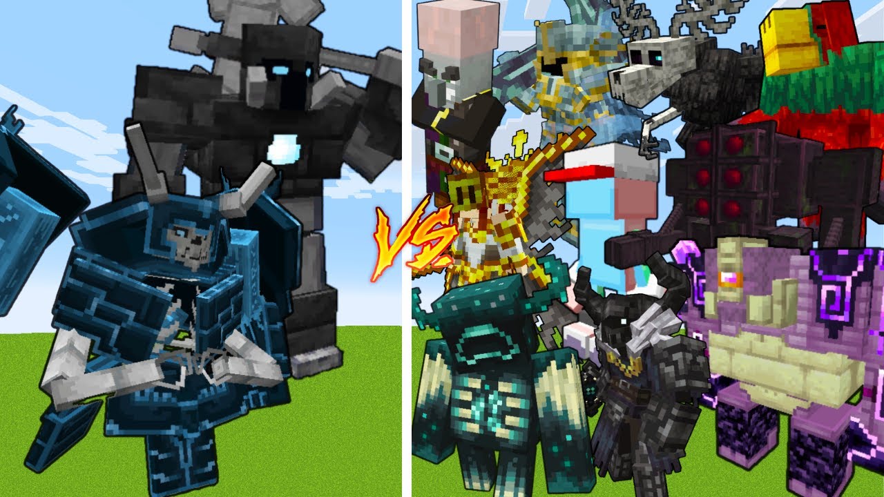 IMMORTAL And Nameless Guardian (Challenge Mode) VS 10 Strong Bosses /Minecraft Mob Battle
