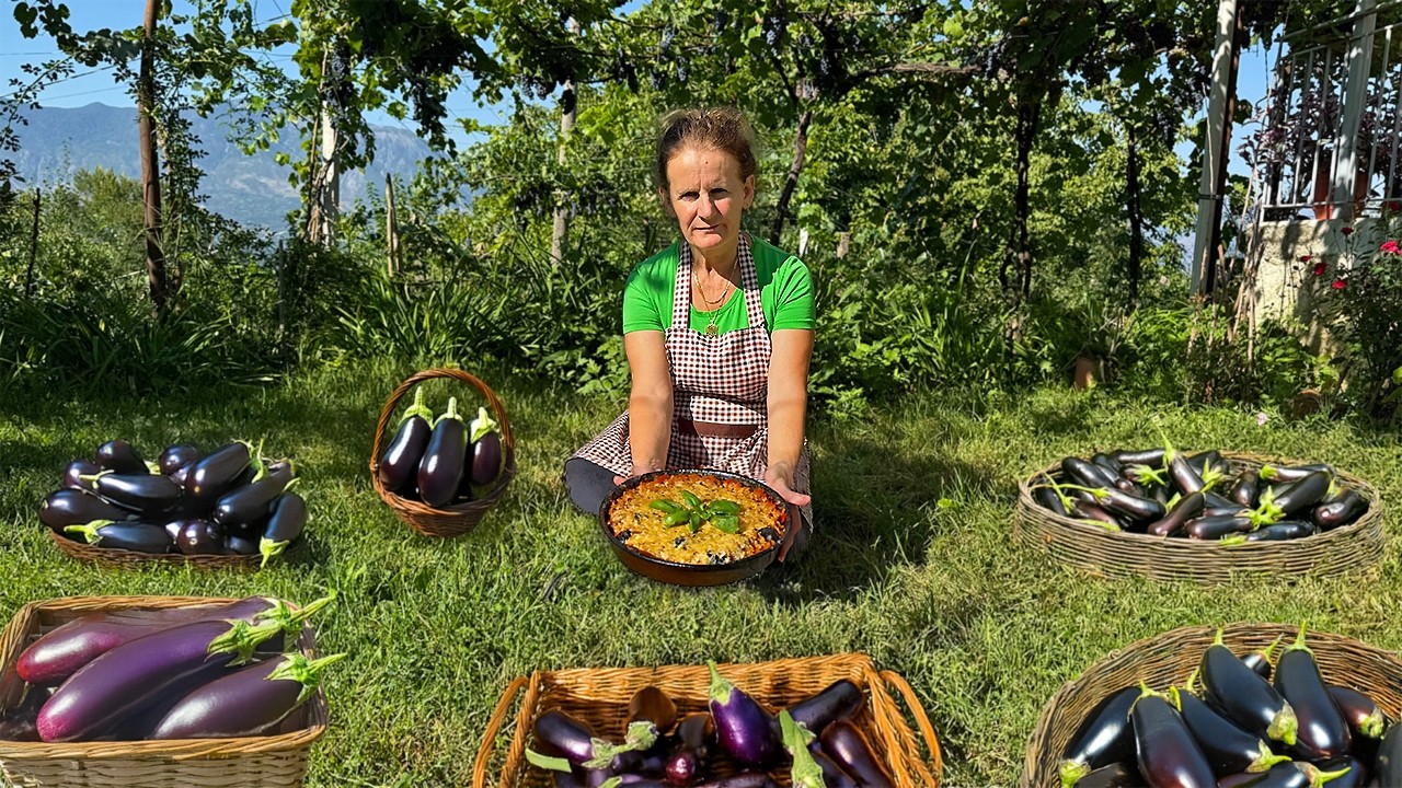 Delicious Homemade Moussaka 🥘 – Made with Fresh Albanian Village Produce 🇦🇱