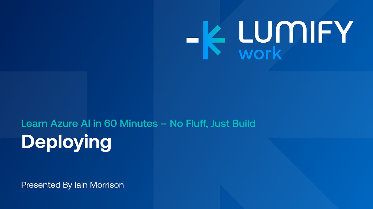 How to Deploy AI Models in Azure | Learn Azure AI in 60 Minutes Webinar with Iain Morrison