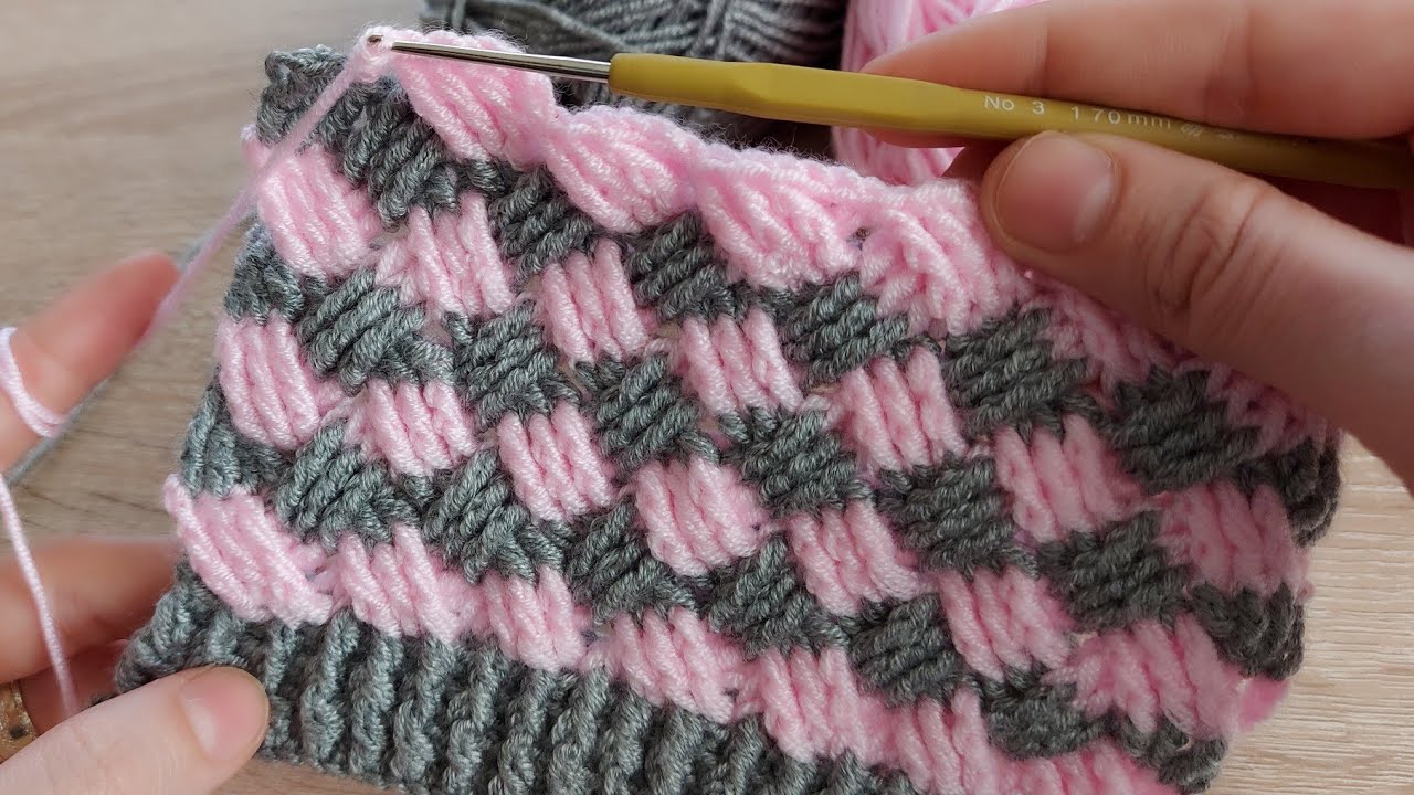 Bu modele bayılacaksınız tığ işi çapraz hasır örgü yelek battaniye modeli how to crochet model
