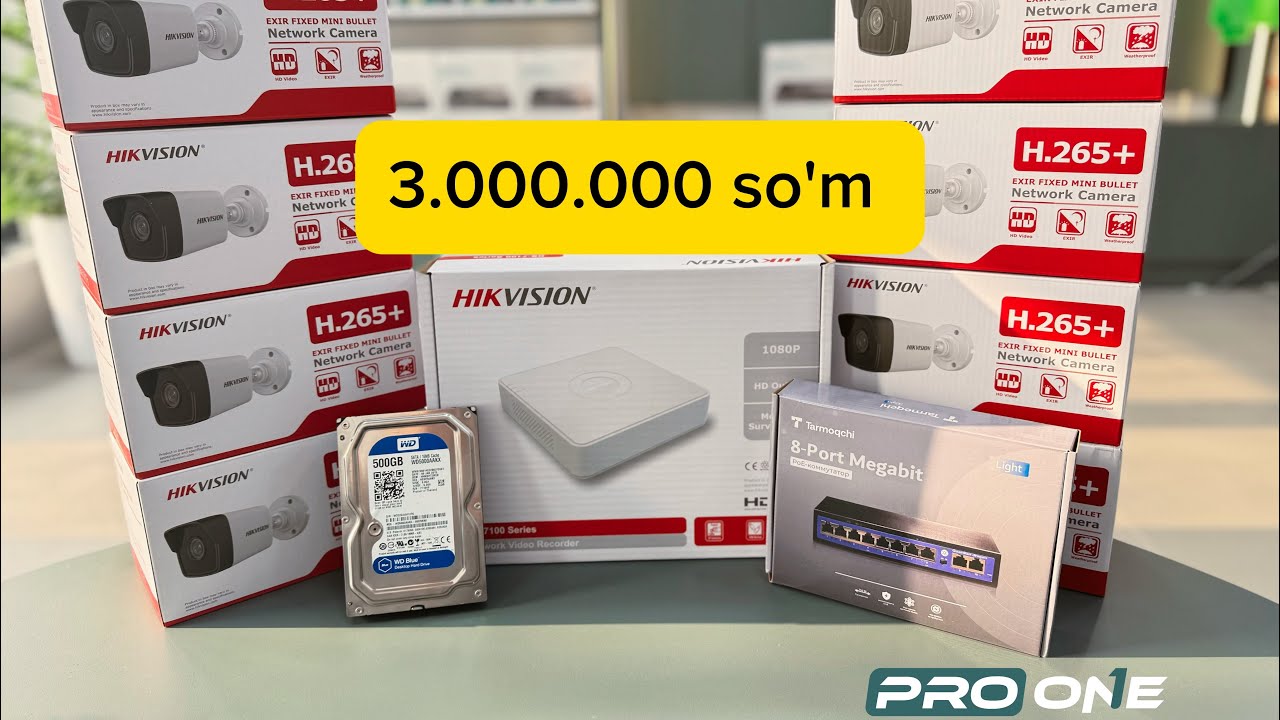 3.000.000 so&lsquo;mga HIKVISION KAMERA KOMPLEKTI 😱 6ta Kamera | O&lsquo;G&lsquo;RILIKKA QARSHI YECHIM! | DO&lsquo;KON UCHUN