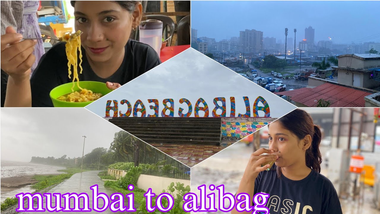 Mumbai to Alibag tour! Itni jyada tufani barish 🌧️👀! Alibag street foods review