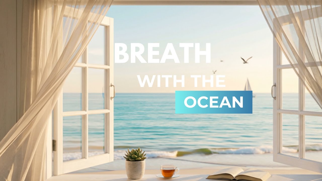 Ocean View Through a Window 🌊 3 Hours of Relaxing Waves & Seagulls | Calm Sea Ambience