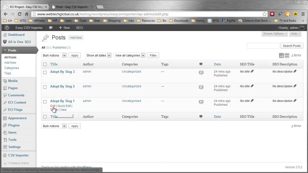 Easy CSV Importer - Adopt Existing Posts By Slug