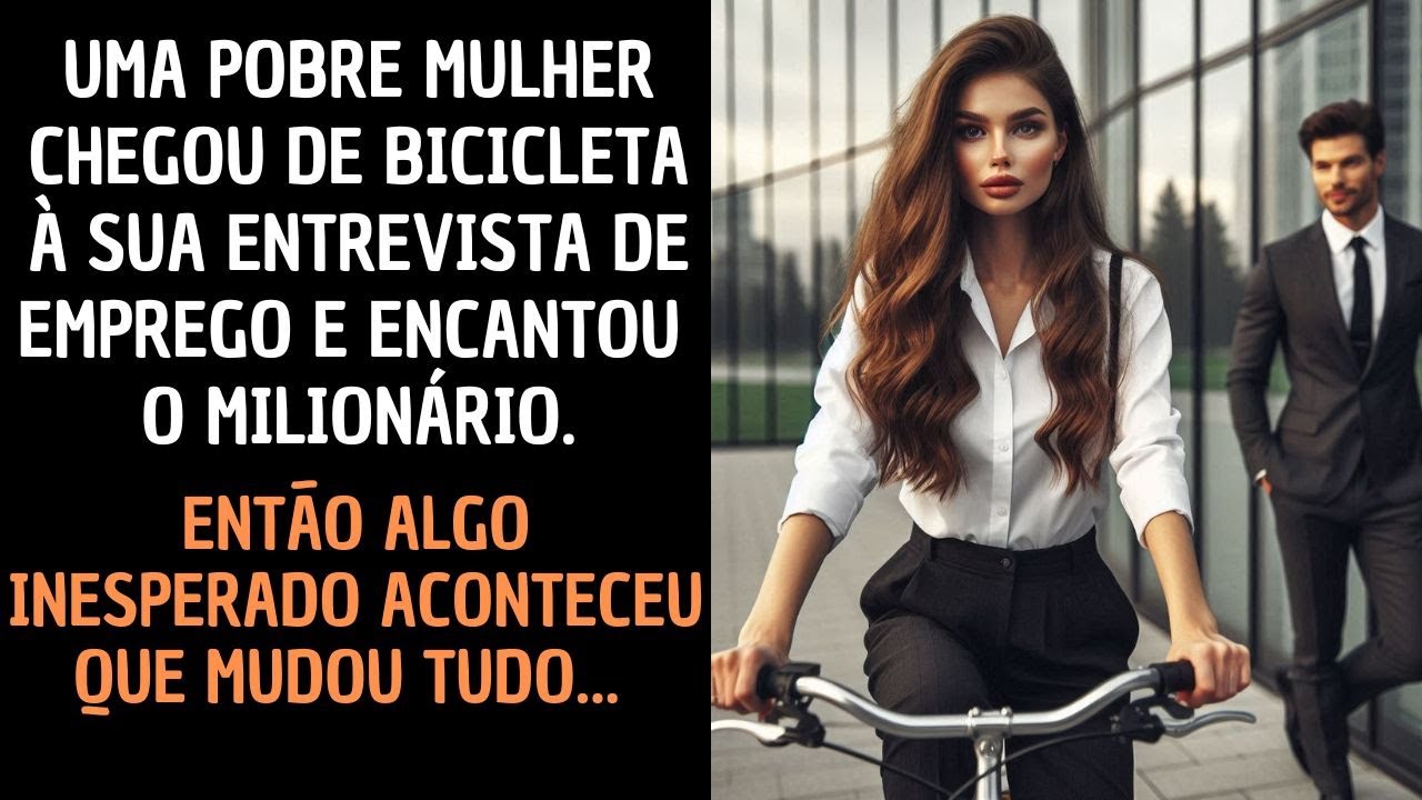 Uma Pobre Mulher Chegou de Bicicleta na Entrevista de Emprego e Encantou o Milionário   Então Algo