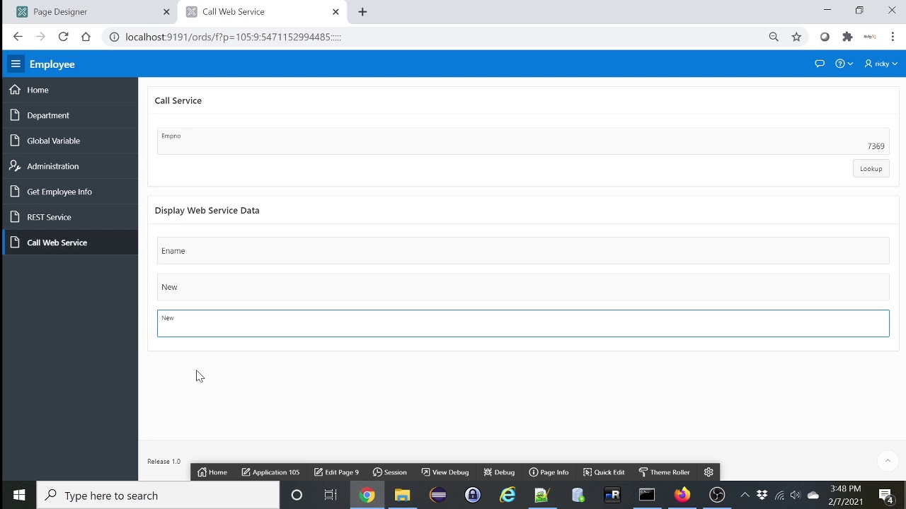 Oracle Apex - how to call a REST web service