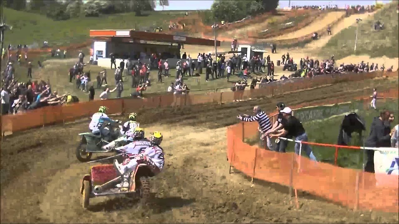 Championnat du monde side car cross. Plomion. Première manche. Valentin giraud Nicolas Musset.