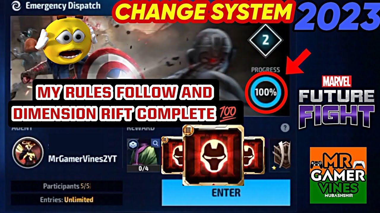🤨MY RULES follow and your DIMENSION RIFT COMPLETE 💯 Mr GAMER VINES Hindi Marvel future fight 👍