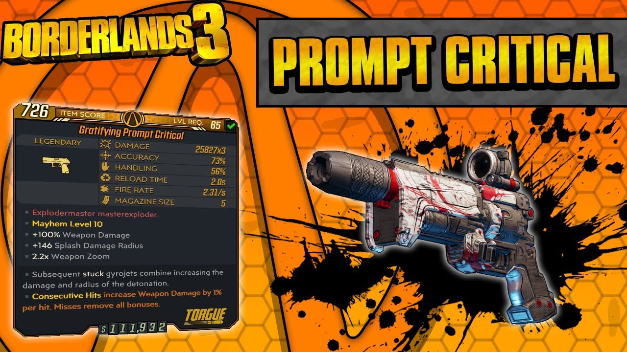 Borderlands 3 | Prompt Critical Legendary Weapon Guide (The New DPUH of BL3!)