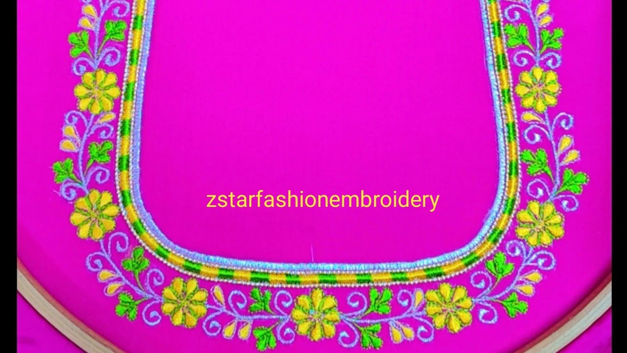 Simple blouse designs for silk sarees ! #embroidery #art #zstarfashionembroiderydesigne 