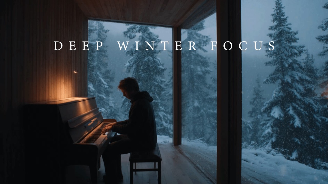 Deep Winter Silence in a Forest Room | Gentle Piano Sound for Study, Focus and Deep Work