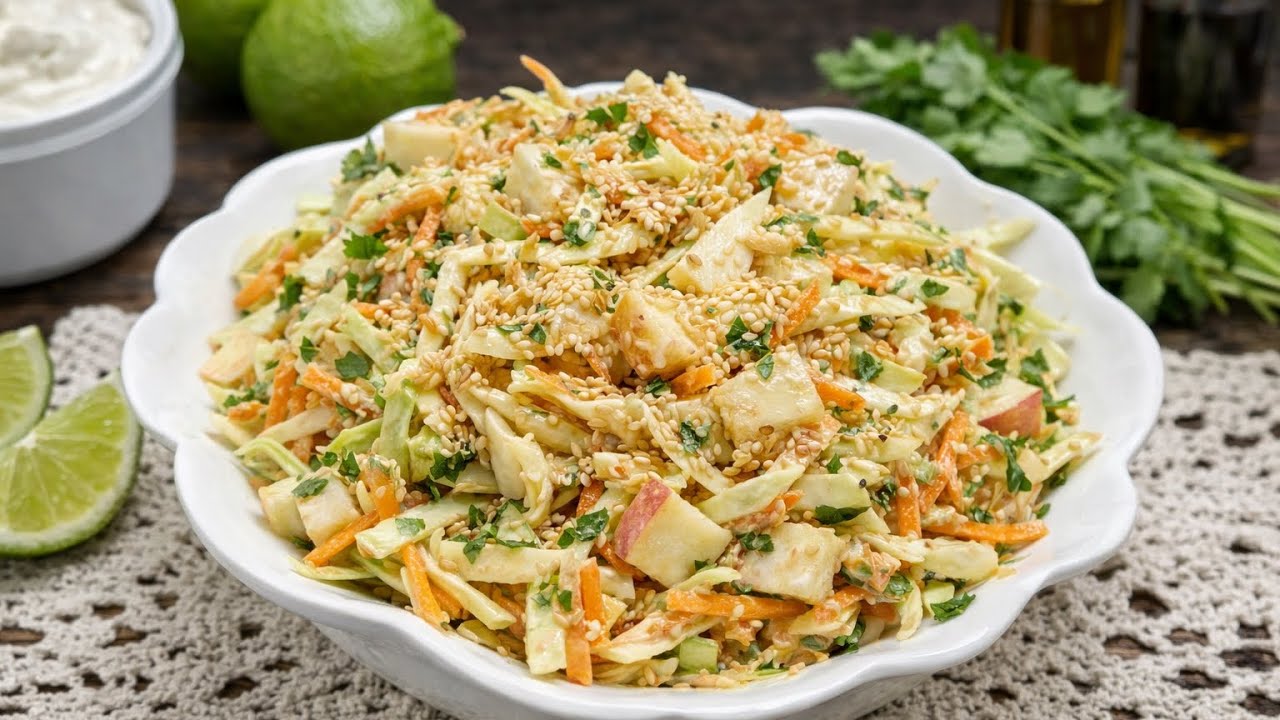 🥗🍏 Ensalada Cremosa de Repollo con Manzana