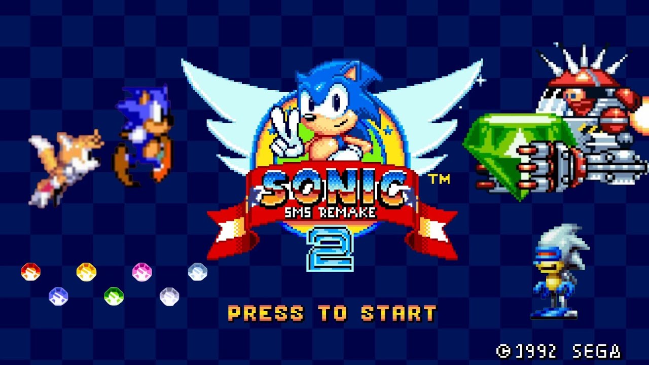 Sonic the Hedgehog 2 (SMS Remake) Complete Game, All Chaos Emeralds, Secret Ending