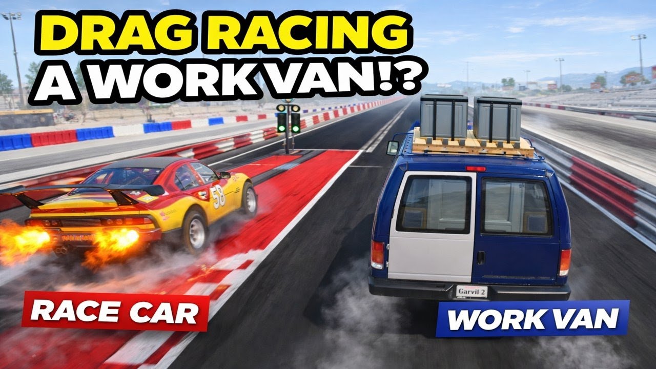 I Took a WORK VAN Drag Racing… This Was a Mistake | BeamNG Career Mode