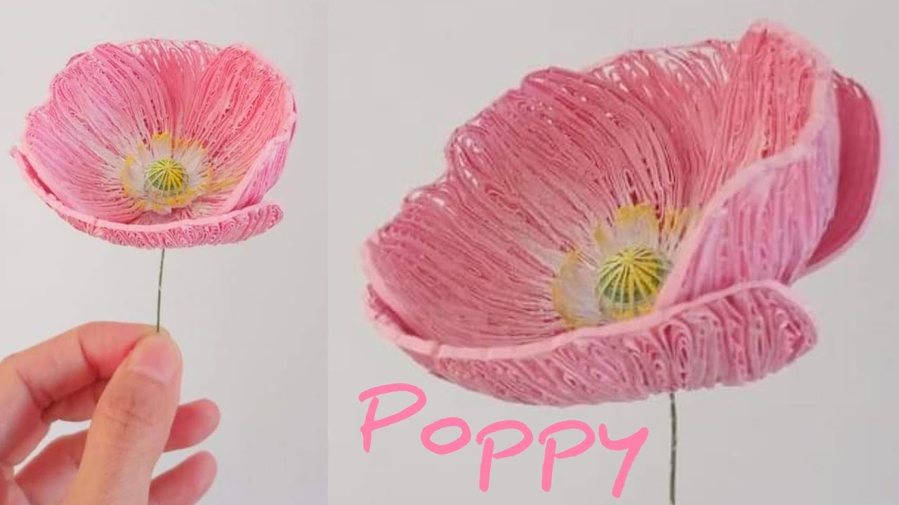 Quilling Poppy Flower Tutorial | Paper quilling using a comb | DIY