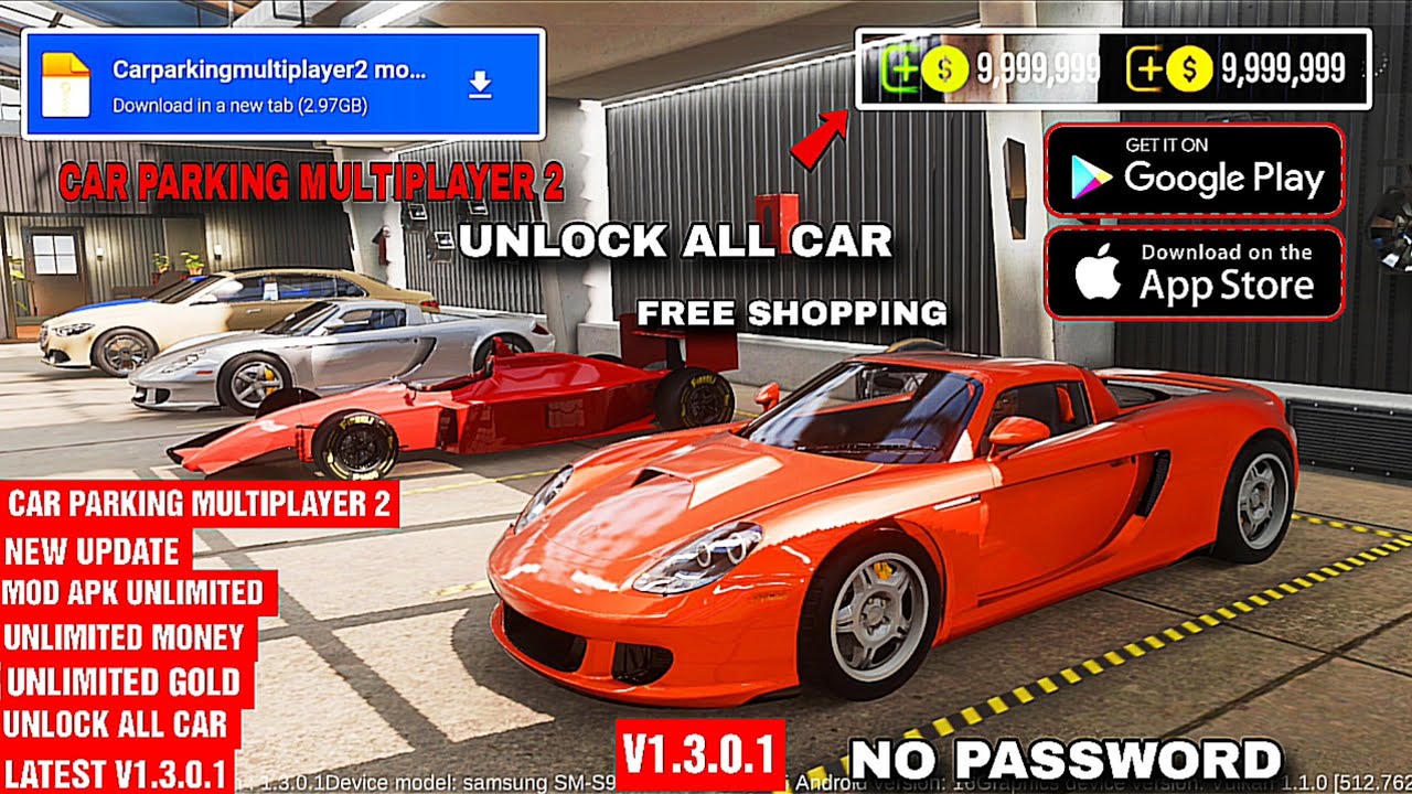 Car parking multiplayer 2 new update v1.3.0.1 mod apk unlimited money unlock all 