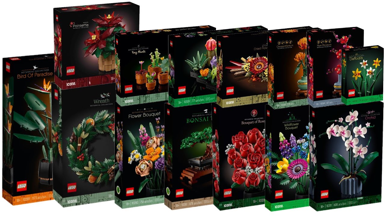 All LEGO Icons Botanical Collection sets made so far 2021-2024 Compilation/Collection Speed Build