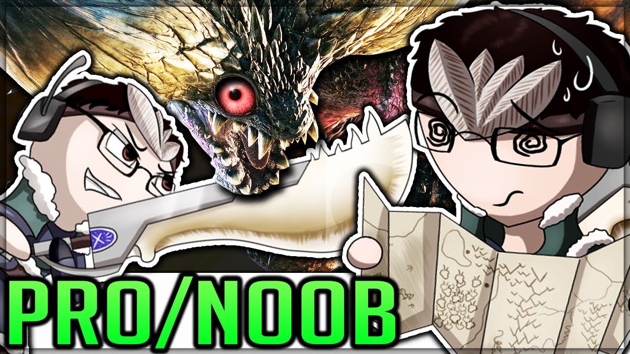 FEEDING A DRAGON - Pro and Noob VS Nergigante - Monster Hunter World! (Nergigante Multiplayer)