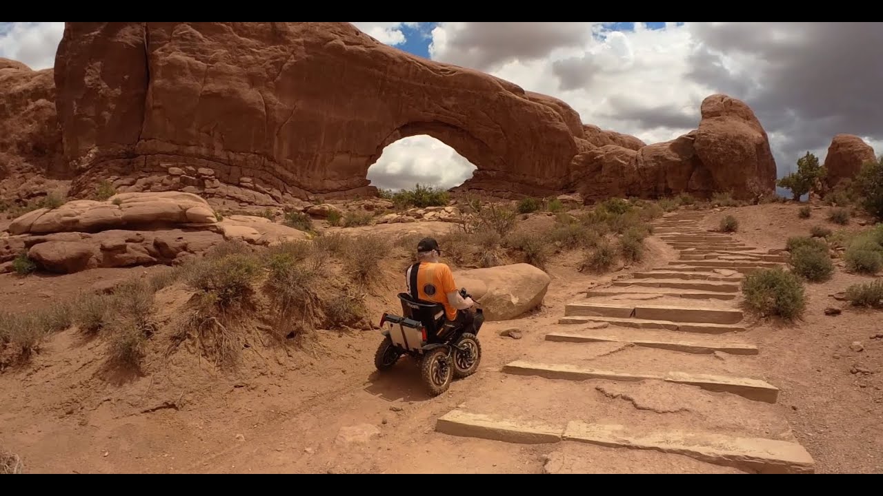 Walk to North Window in Arches Utah in a ZoomAbility Zoom Wheelchair