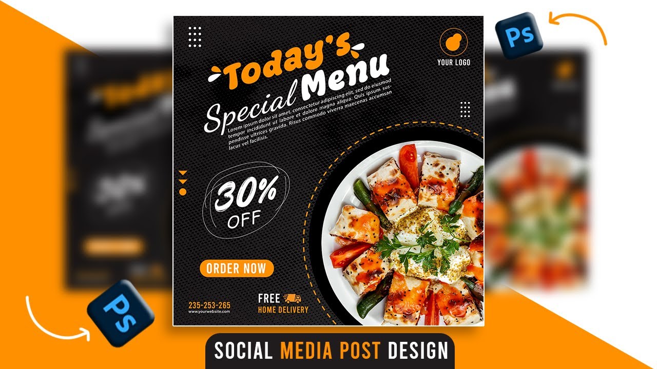Food Social Media Post Design in Photoshop