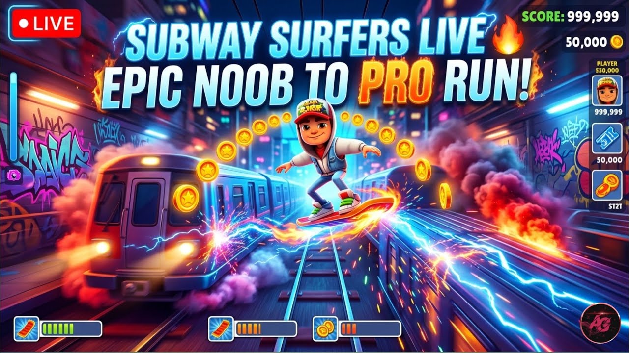🔴 LIVE 🔥 Subway Surfers High Score Challenge 😱 Unlimited Run | India Noob to Pro Gameplay #livenow