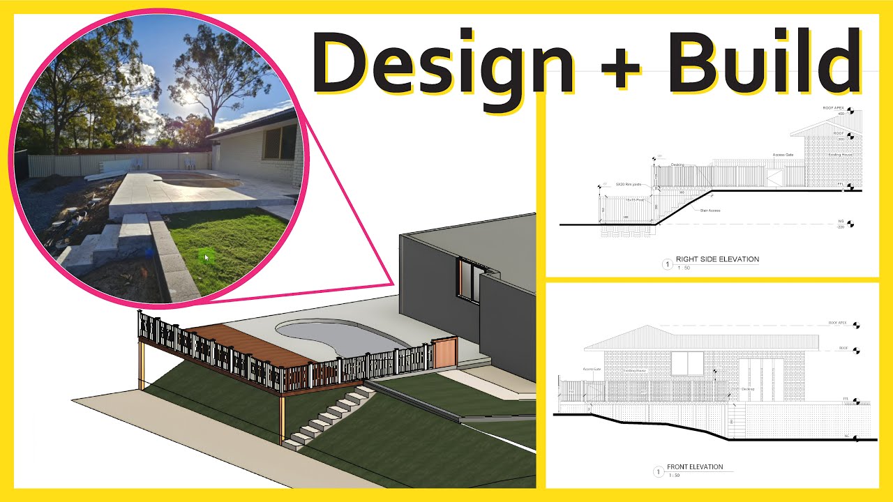 Landscape design in Revit (Deck, Topography, and hardscape)