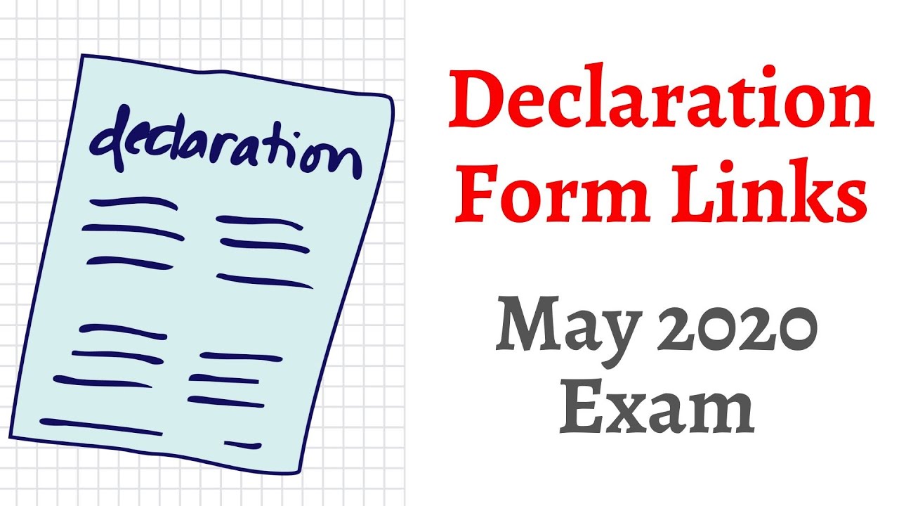 Declaration Form Format May 2020 CA Exam || CA Foundation, Inter & Final (Old & New)