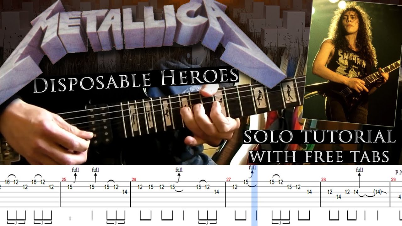 Metallica - Disposable Heroes guitar solo lesson (with tablatures and backing tracks)