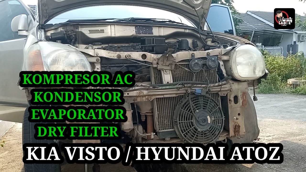 Cara mengganti kompresor ac kia visto || membersihkan kondensor , evaporator || dry filter