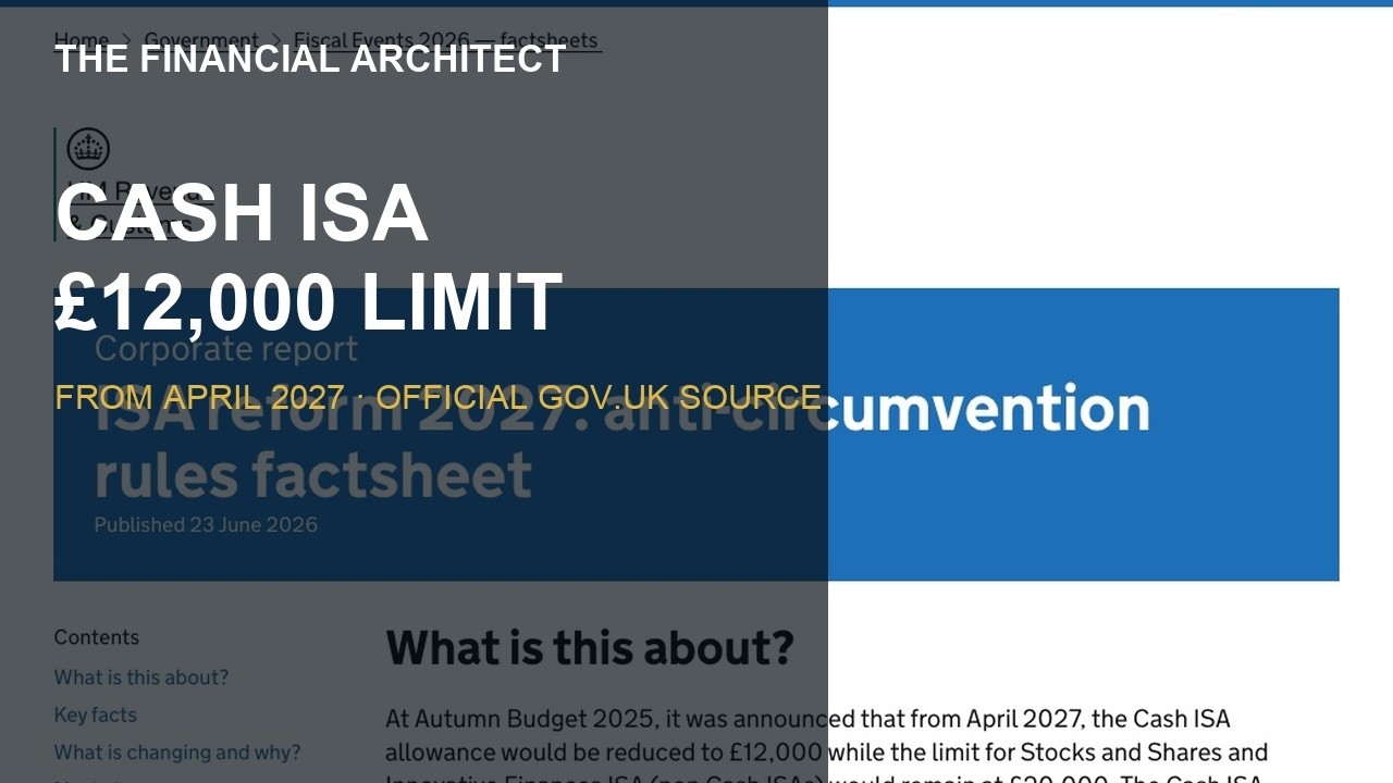 Cash ISA &pound;12,000 Limit Is Coming in 2027 &mdash; What UK Savers Need to Know