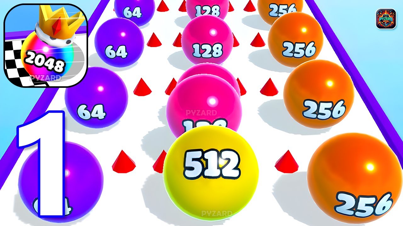 Ball Merge 2048 - Gameplay Walkthrough Part 1 Level 1-14 (Android,iOS)