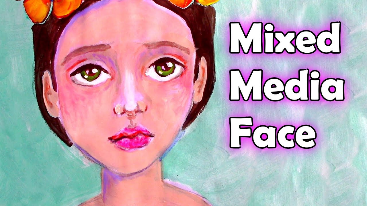 How to Paint a Face With Mixed Media - Upcycle Collage!