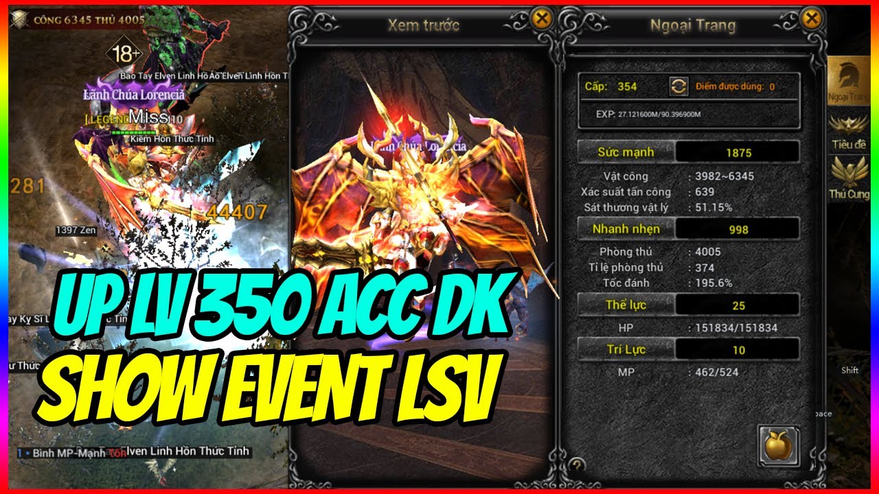 MU Lục Địa VNG Ngày 23: Up Cấp 350 Cho ACC DK Săn Boss 1 Mình 1 Map - Chia Sẻ Thông Tin Event LSV