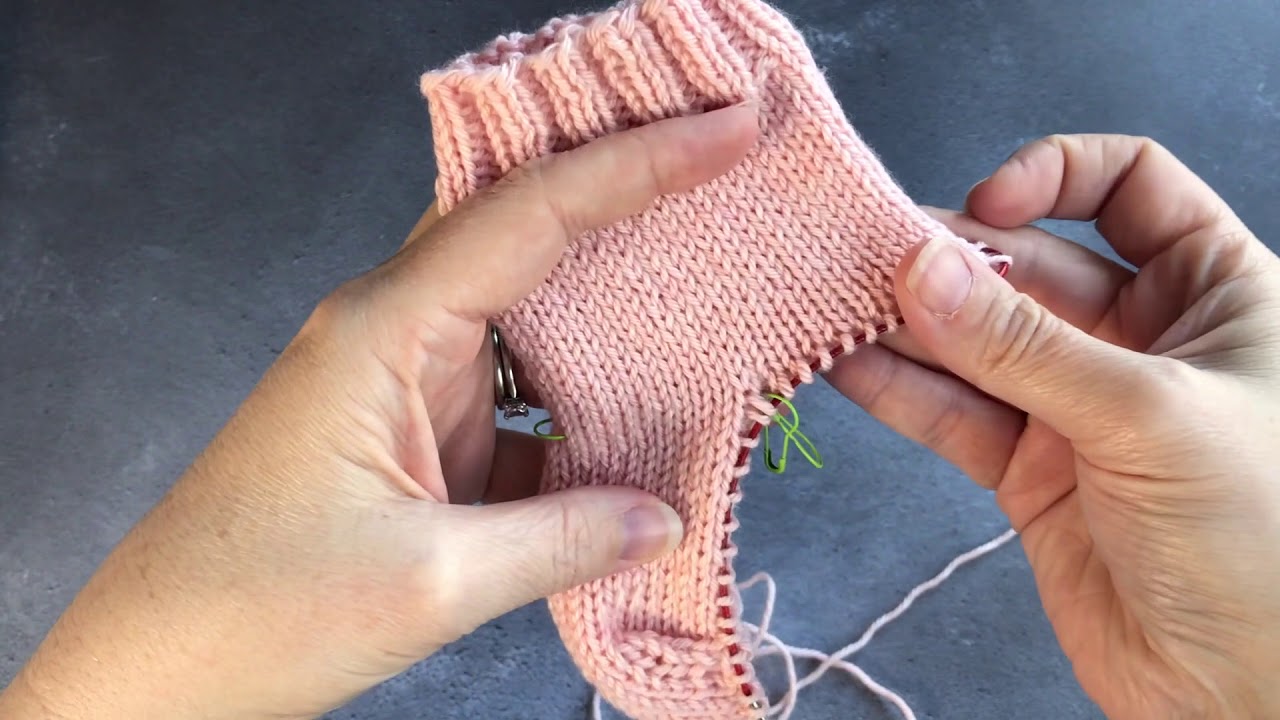 Knit School Sock Challenge, Day 4 Gusset Pick up and shaping on Long Circular Needles Magic Loop