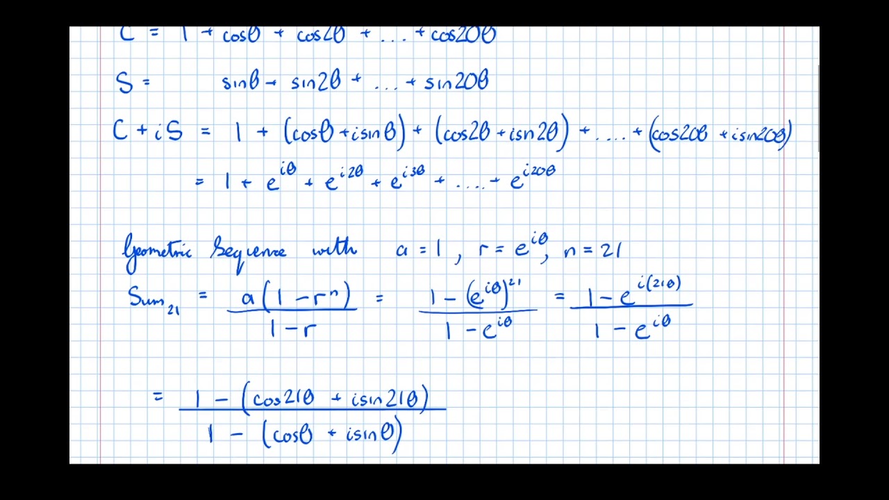 Summing Series Using Complex Numbers [Yr2 Further (Pure Core)]