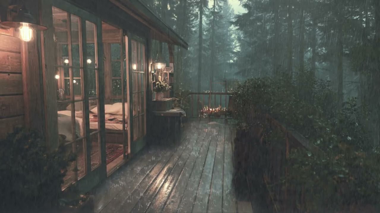 Forest Night Rain 🌧️ Heavy Rain & Thunder Sounds for Deep Sleep