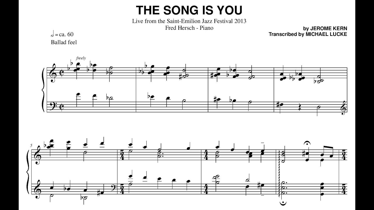 Fred Hersch - The Song Is You (Solo Piano) - Transcription